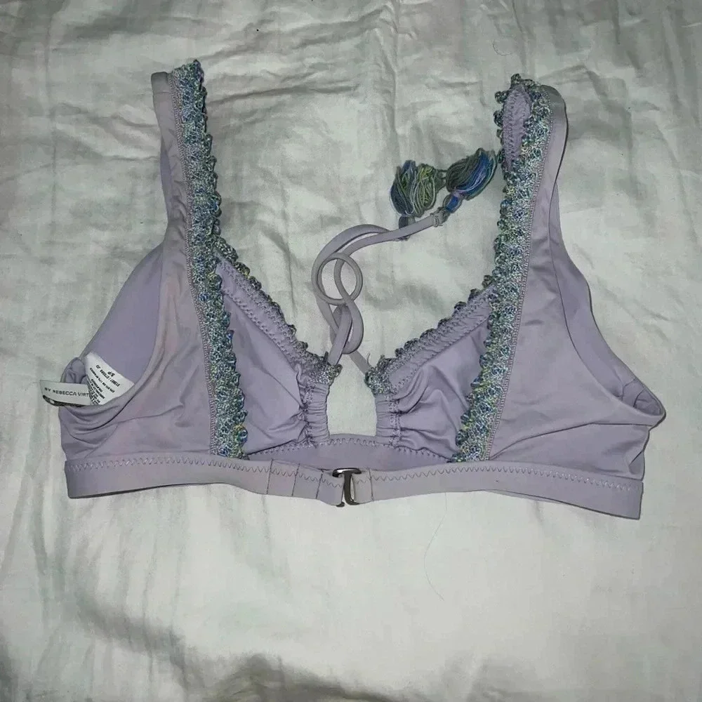 Becca by Rebecca Virtue Womens Mardi Gras Classic Bikini Top Size Small